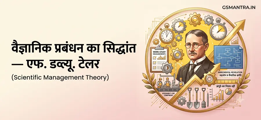एफ. डब्ल्यू. टेलर के वैज्ञानिक प्रबंधन सिद्धांत पर शैक्षिक फीचर इमेज